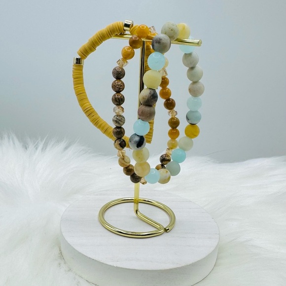 Knotty Mustard and Aqua Mix of Bliss Bracelet - Picture 1 of 6